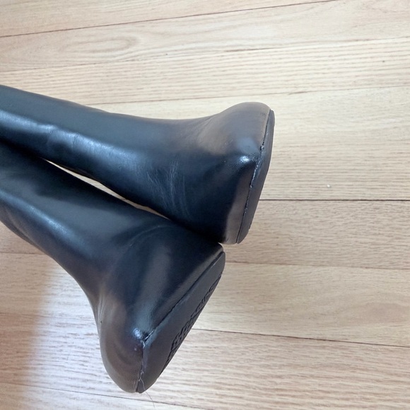 Michael Kors size 7.5 Alina Flex Leather and Logo Ankle Boot black brown heels - Picture 3 of 8